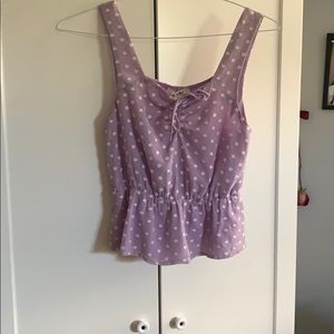 Francesca’s lilac peplum top with daisies